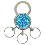 Grid Geometric Pattern Colorful 3-Ring Key Chains