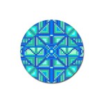 Grid Geometric Pattern Colorful Magnet 3  (Round)