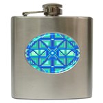 Grid Geometric Pattern Colorful Hip Flask (6 oz)