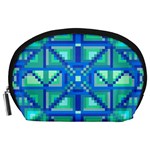 Grid Geometric Pattern Colorful Accessory Pouches (Large) 
