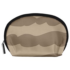 Pattern Wave Beige Brown Accessory Pouches (large)  by Nexatart