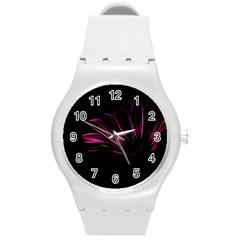 Pattern Design Abstract Background Round Plastic Sport Watch (m) by Nexatart