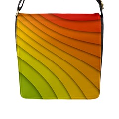 Abstract Pattern Lines Wave Flap Messenger Bag (l)  by Nexatart