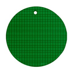 Pattern Green Background Lines Ornament (round)