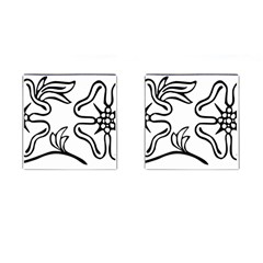 Decoration Pattern Design Flower Cufflinks (square)