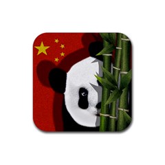 Panda Rubber Coaster (square)  by Valentinaart