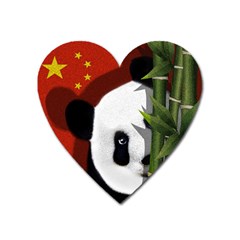 Panda Heart Magnet by Valentinaart