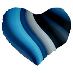 Abstract Pattern Lines Wave Large 19  Premium Heart Shape Cushions by Nexatart
