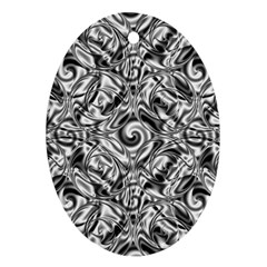 Gray Scale Pattern Tile Design Ornament (oval) by Nexatart