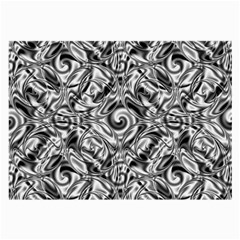 Gray Scale Pattern Tile Design Large Glasses Cloth (2-side) by Nexatart