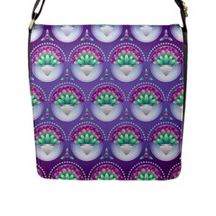 Background Floral Pattern Purple Flap Messenger Bag (l)  by Nexatart