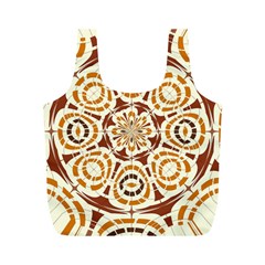 Brown And Tan Abstract Full Print Recycle Bags (m)  by linceazul