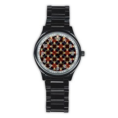 Kaleidoscope Image Background Stainless Steel Round Watch by Nexatart