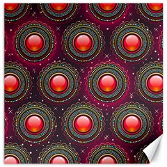 Abstract Circle Gem Pattern Canvas 16  X 16   by Nexatart
