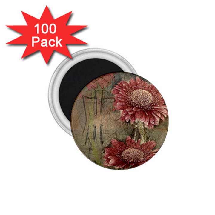 Flowers Plant Red Drawing Art 1.75  Magnets (100 pack) 