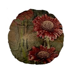 Flowers Plant Red Drawing Art Standard 15  Premium Round Cushions by Nexatart