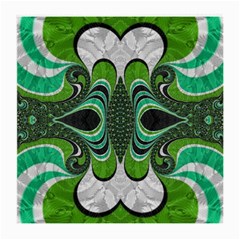 Fractal Art Green Pattern Design Medium Glasses Cloth