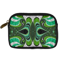 Fractal Art Green Pattern Design Digital Camera Cases by Nexatart