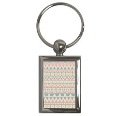 Blue And Pink Tribal Pattern Key Chains (rectangle)  by berwies
