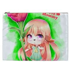 Happy Mother s Day Furry Girl Cosmetic Bag (xxl)  by Catifornia