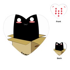 Black Cat In A Box Playing Cards (heart)  by Catifornia