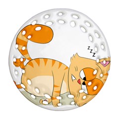 Even Cat Hates Monday Ornament (round Filigree) by Catifornia