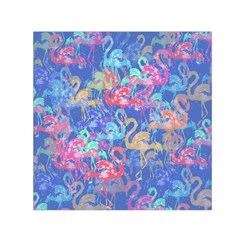 Flamingo Pattern Small Satin Scarf (square) by Valentinaart