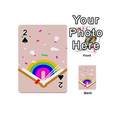 Books Rainboe Lamp Star Pink Playing Cards 54 (mini)  by Mariart