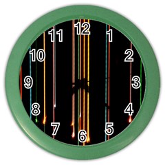Fallen Christmas Lights And Light Trails Color Wall Clocks by Mariart