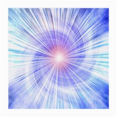 Creation Light Blue White Neon Sun Medium Glasses Cloth (2-side) by Mariart