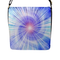 Creation Light Blue White Neon Sun Flap Messenger Bag (l)  by Mariart