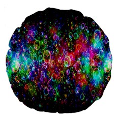 Colorful Bubble Shining Soap Rainbow Large 18  Premium Round Cushions by Mariart