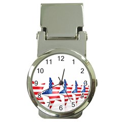 Multiple Us Flag Stars Line Slide Money Clip Watches by Mariart