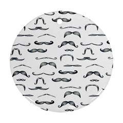 Mustache Man Black Hair Ornament (round) by Mariart