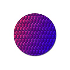 Hexagon Widescreen Purple Pink Magnet 3  (round) by Mariart