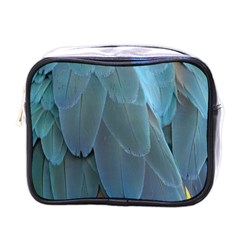 Feather Plumage Blue Parrot Mini Toiletries Bags by Nexatart
