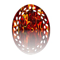 Effect Pattern Brush Red Orange Oval Filigree Ornament (two Sides)