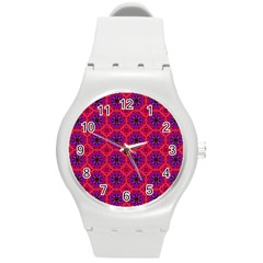 Retro Abstract Boho Unique Round Plastic Sport Watch (m)