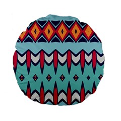 Rhombus Hearts And Other Shapes       Standard 15  Premium Flano Round Cushion by LalyLauraFLM