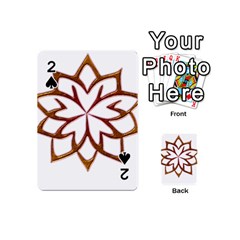 Abstract Shape Outline Floral Gold Playing Cards 54 (mini) 