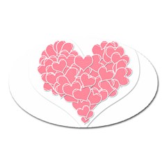 Heart Stripes Symbol Striped Oval Magnet