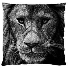 My Lion Sketch Large Flano Cushion Case (two Sides)