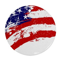 Red White Blue Star Flag Round Ornament (two Sides) by Mariart