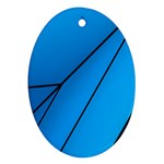 Technical Line Blue Black Oval Ornament (Two Sides)