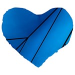 Technical Line Blue Black Large 19  Premium Heart Shape Cushions