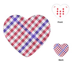 Webbing Wicker Art Red Bluw White Playing Cards (heart)  by Mariart