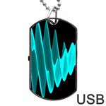 Wave Pattern Vector Design Dog Tag USB Flash (Two Sides) Front