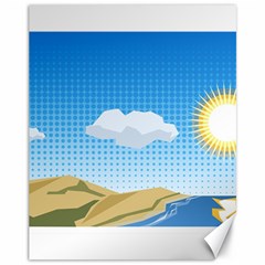 Grid Sky Course Texture Sun Canvas 11  X 14   by Nexatart