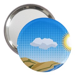 Grid Sky Course Texture Sun 3  Handbag Mirrors by Nexatart