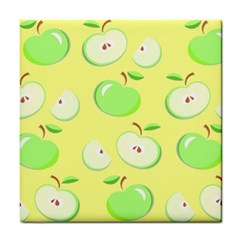 Apples Apple Pattern Vector Green Tile Coasters by Nexatart